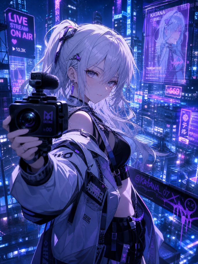 51动漫直播-银发少女创作直播间